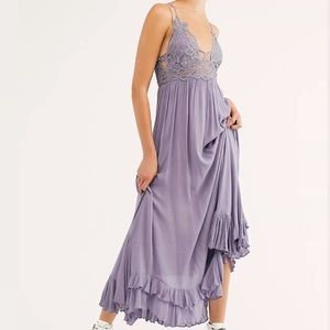 Free People Adella Slate Maxi Slip Dress